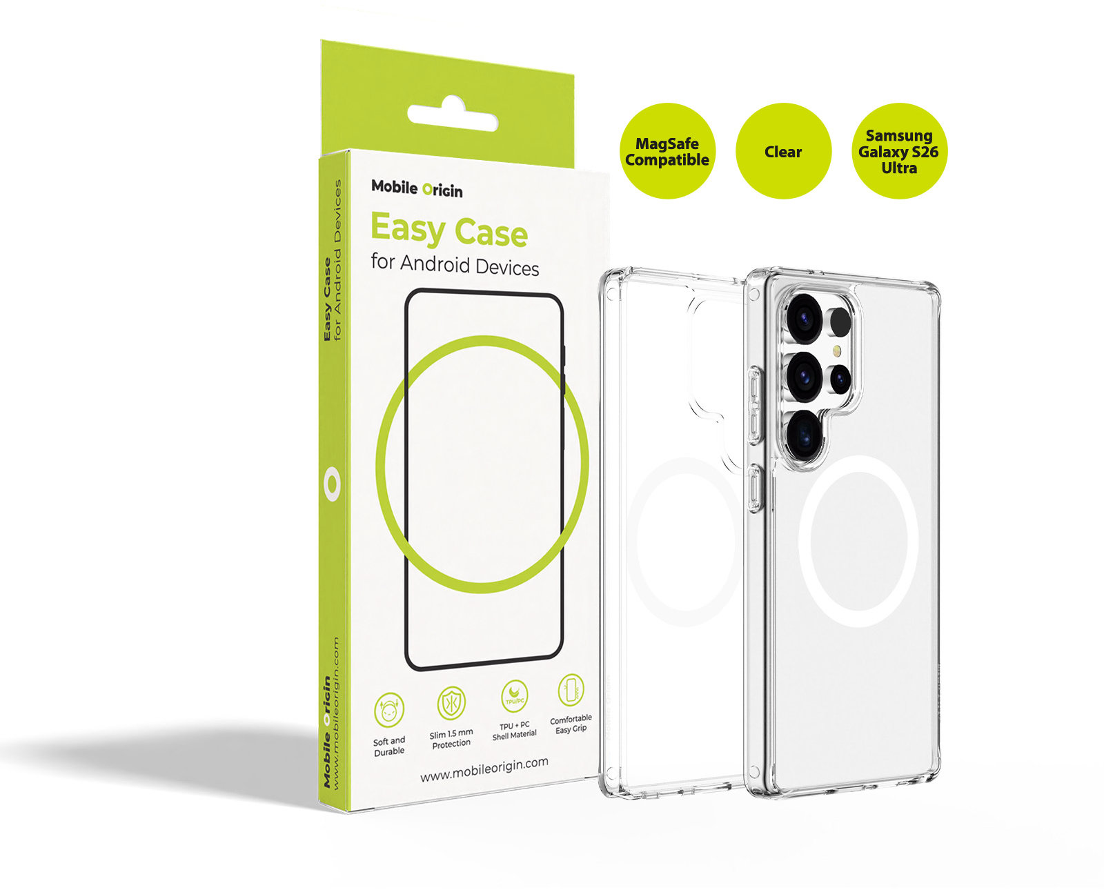Mobile Origin Easy Case MagSafe Clear Samsung Galaxy S26 Ultra