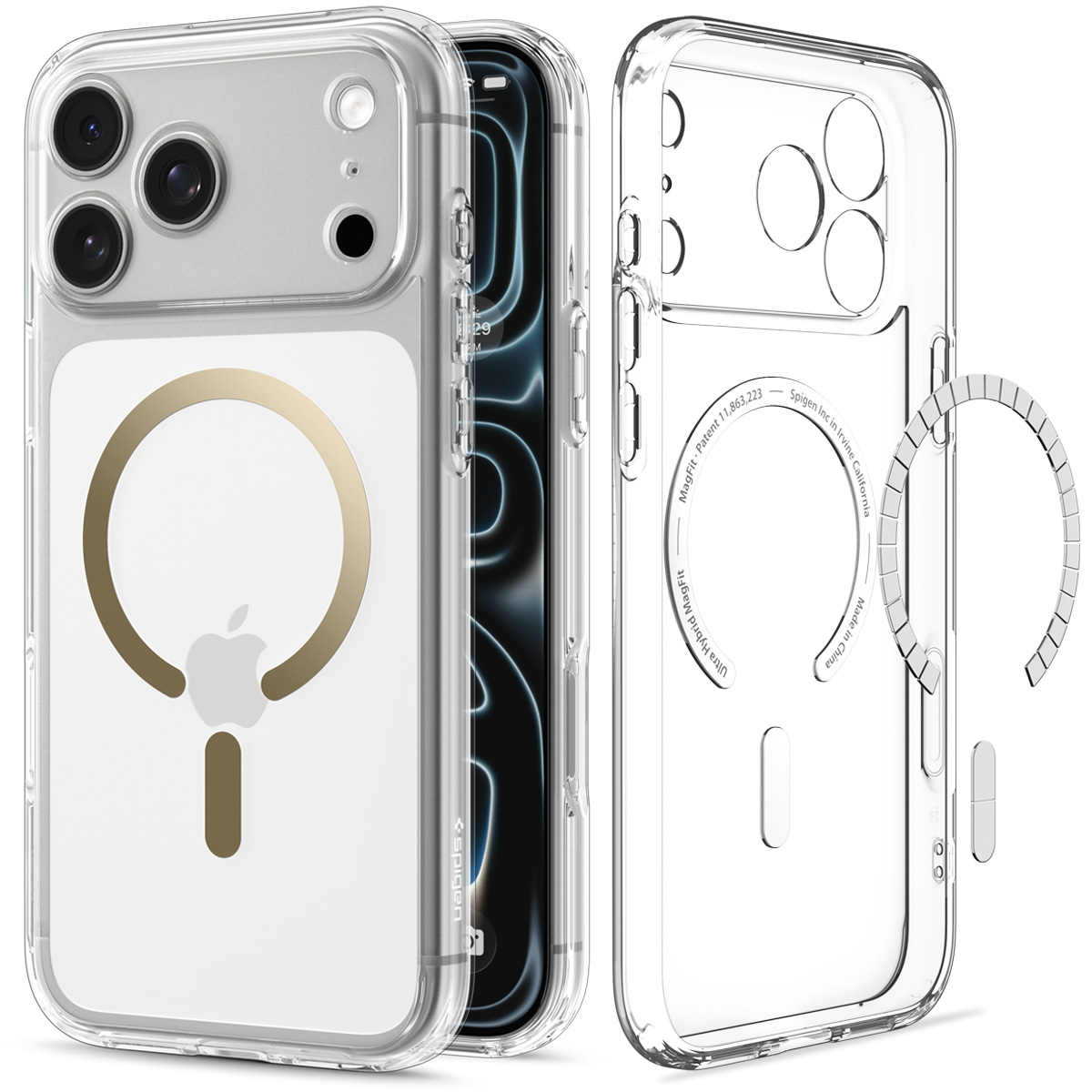 Spigen Ultra Hybrid MagSafe Clear gold iPhone 18 Pro/17 Pro