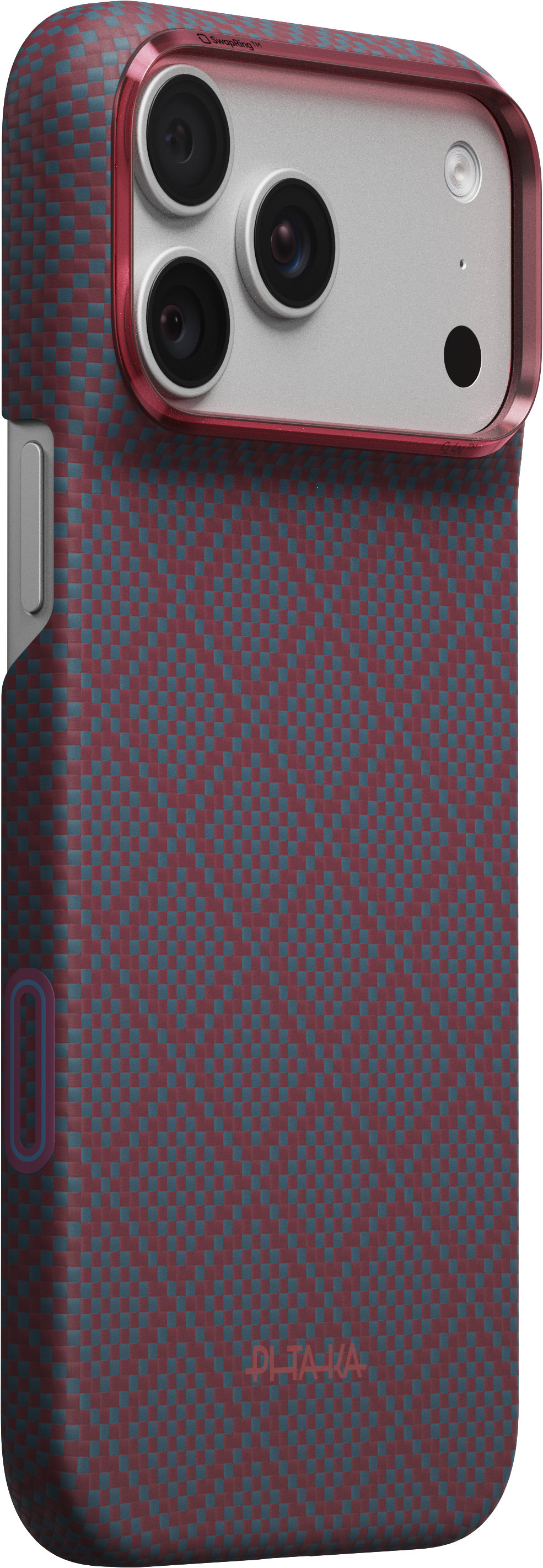 Pitaka Edge Case Argyle Blue's Red iPhone 18 Pro Max/17 Pro Max