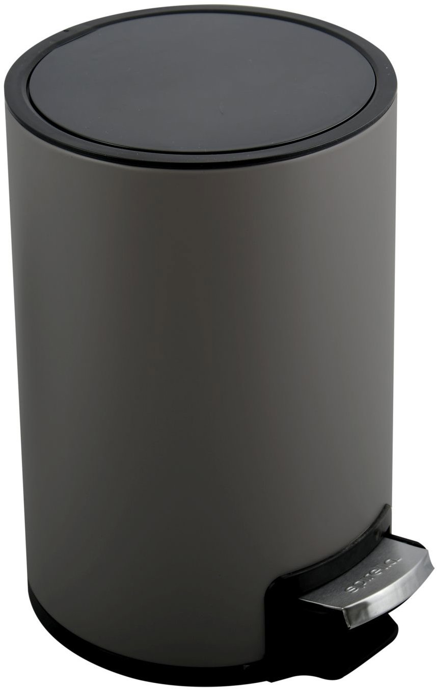 Pedálový odpadkový koš Riku, šedý, ocel, 5 l