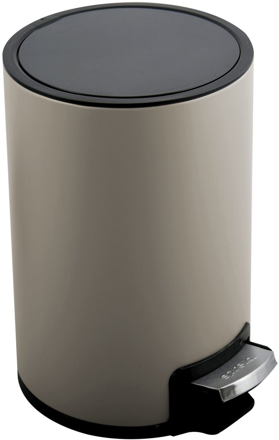 Pedálový odpadkový koš Riku, šedohnědý, ocel, 5 l