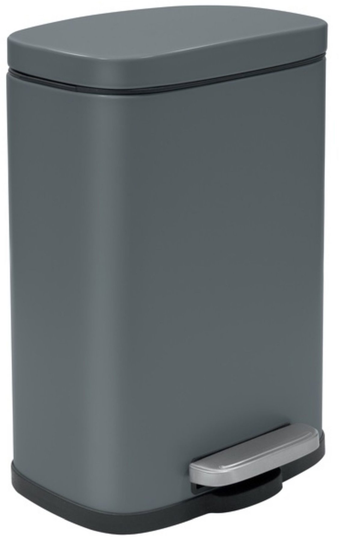 Spirella pedálový odpadkový koš Akira, matný šedý, ocel, soft-close, 12 l