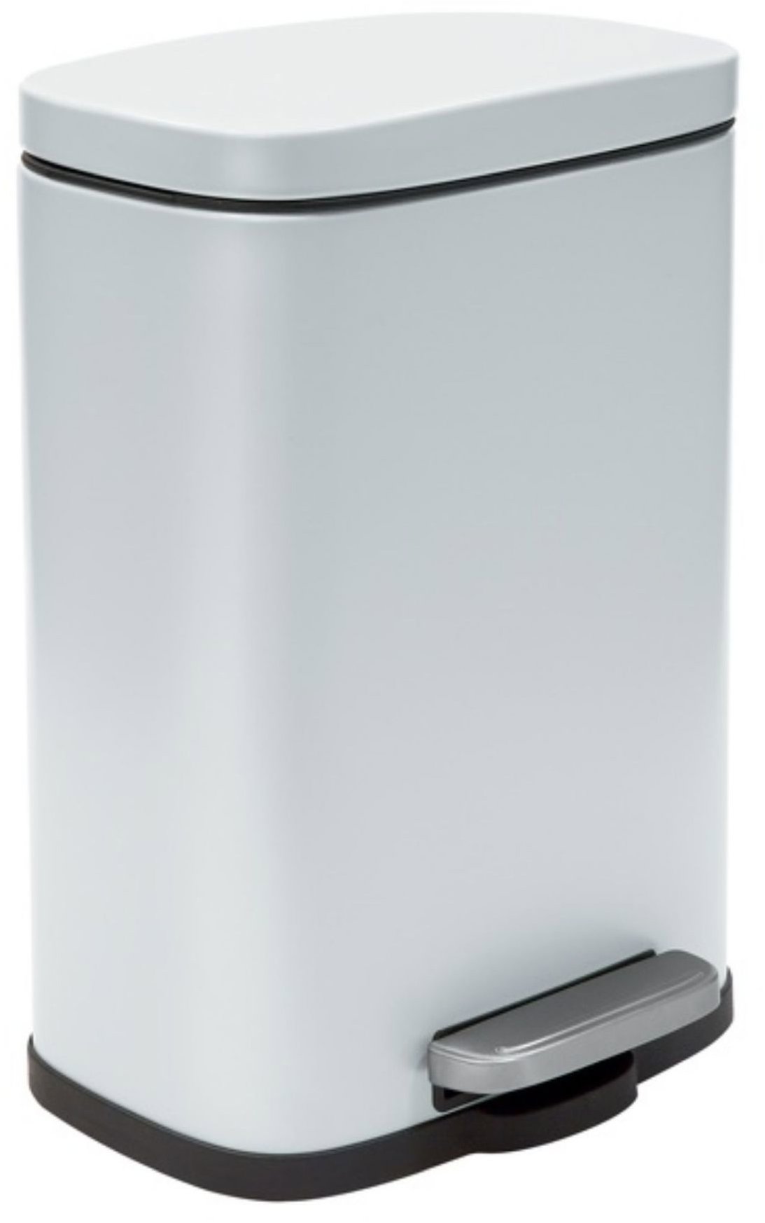 Spirella pedálový odpadkový koš Akira, matný bílý, ocel, soft-close, 12 l