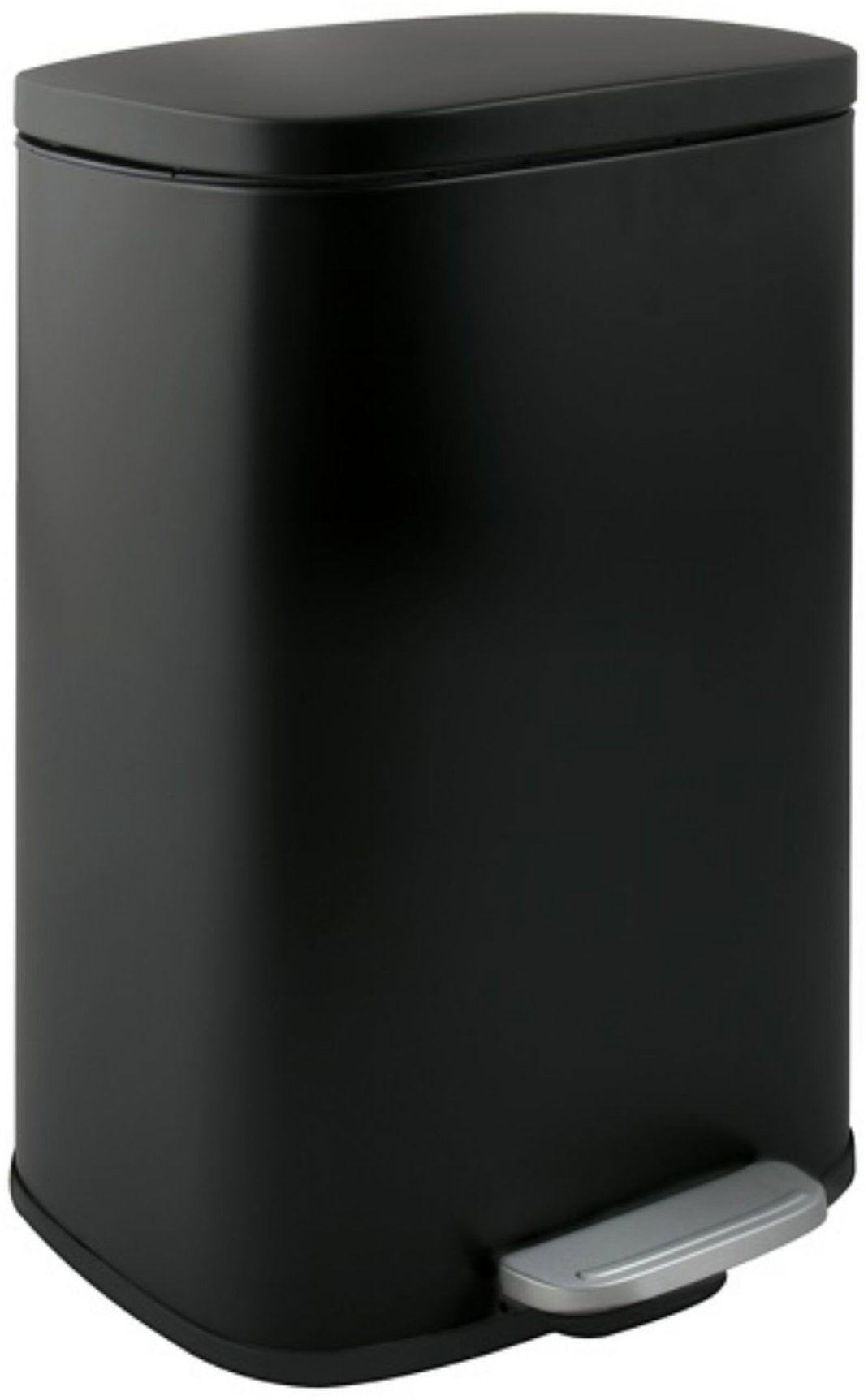 Spirella pedálový odpadkový koš Akira, matný černý, ocel, soft-close, 12 l