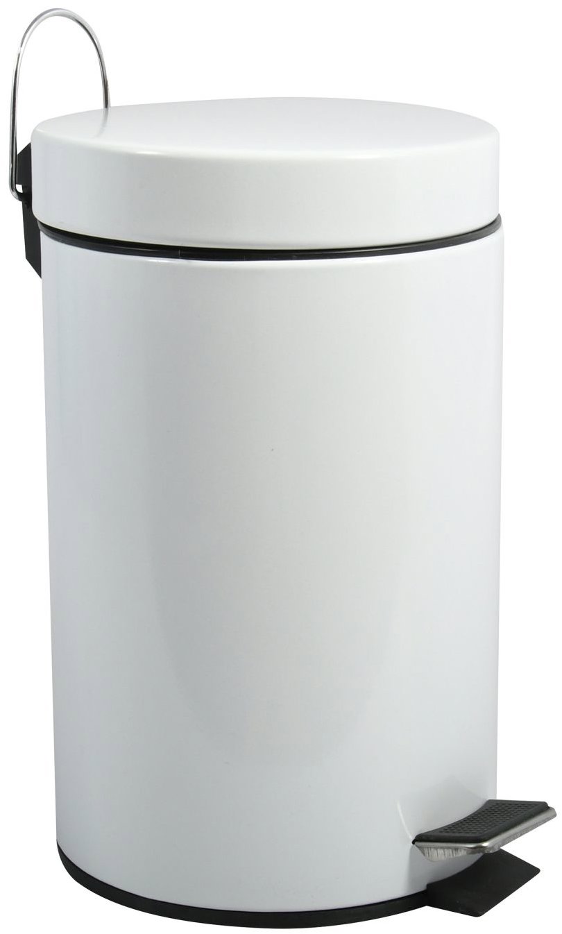 MSV pedálový odpadkový koš Unis, bílý, ocel, 12 l