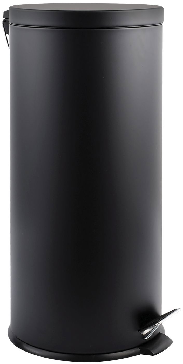 MSV pedálový odpadkový koš matný černý, ocel, 30 l