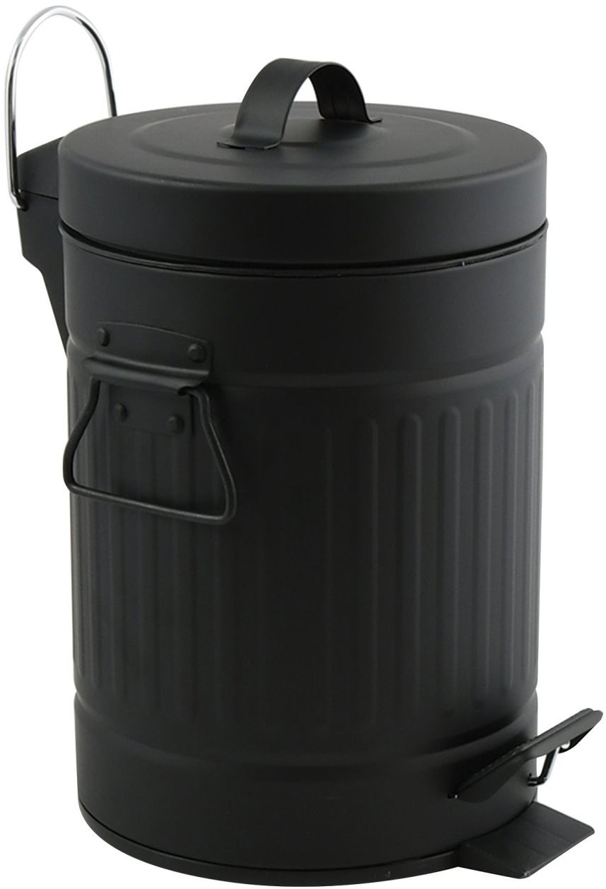 MSV pedálový odpadkový koš Habana, černý, ocel, s úchyty, 3 l
