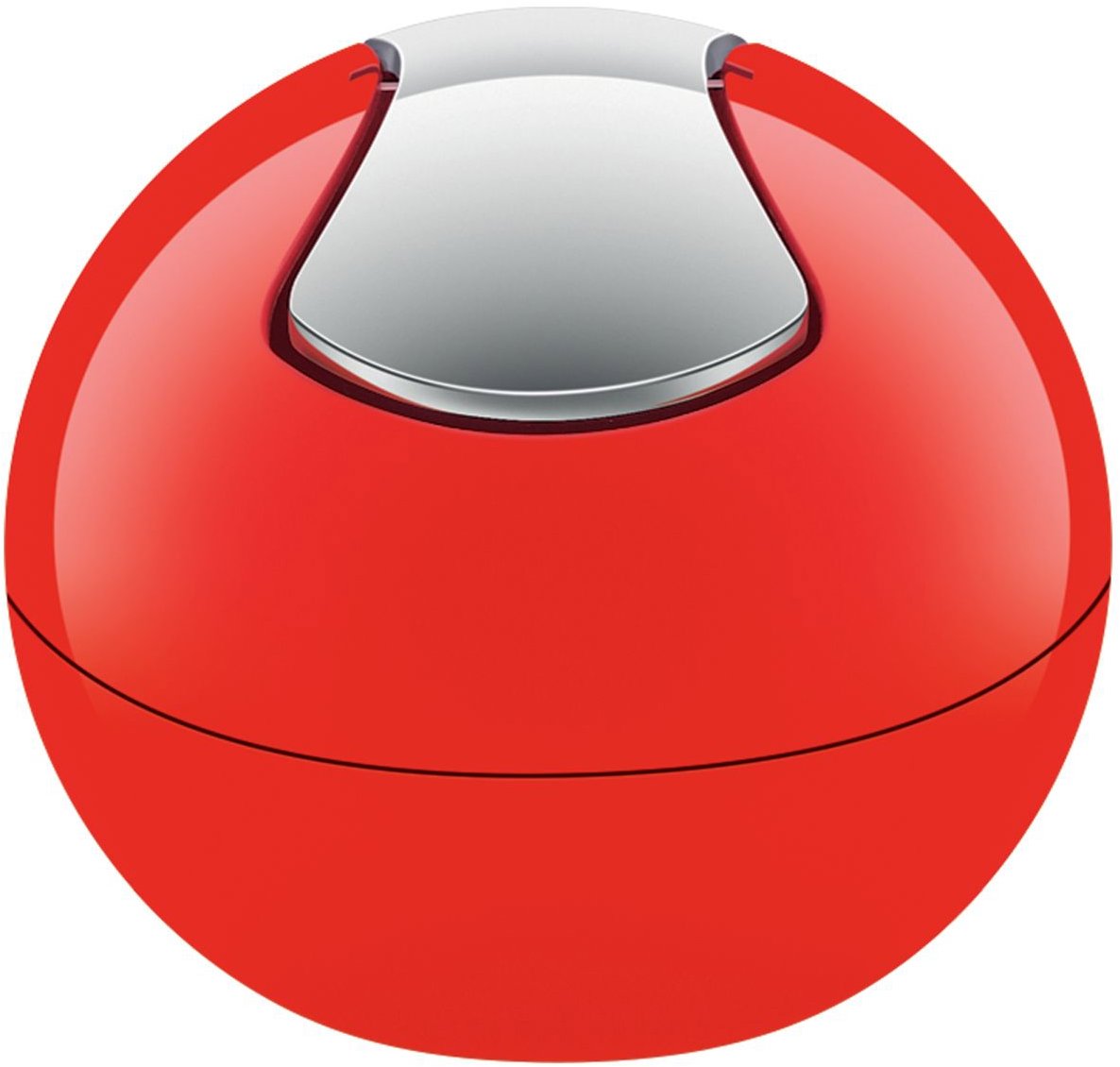 Spirella mini výklopný odpadkový koš Bowl, červený, plast, 1 l