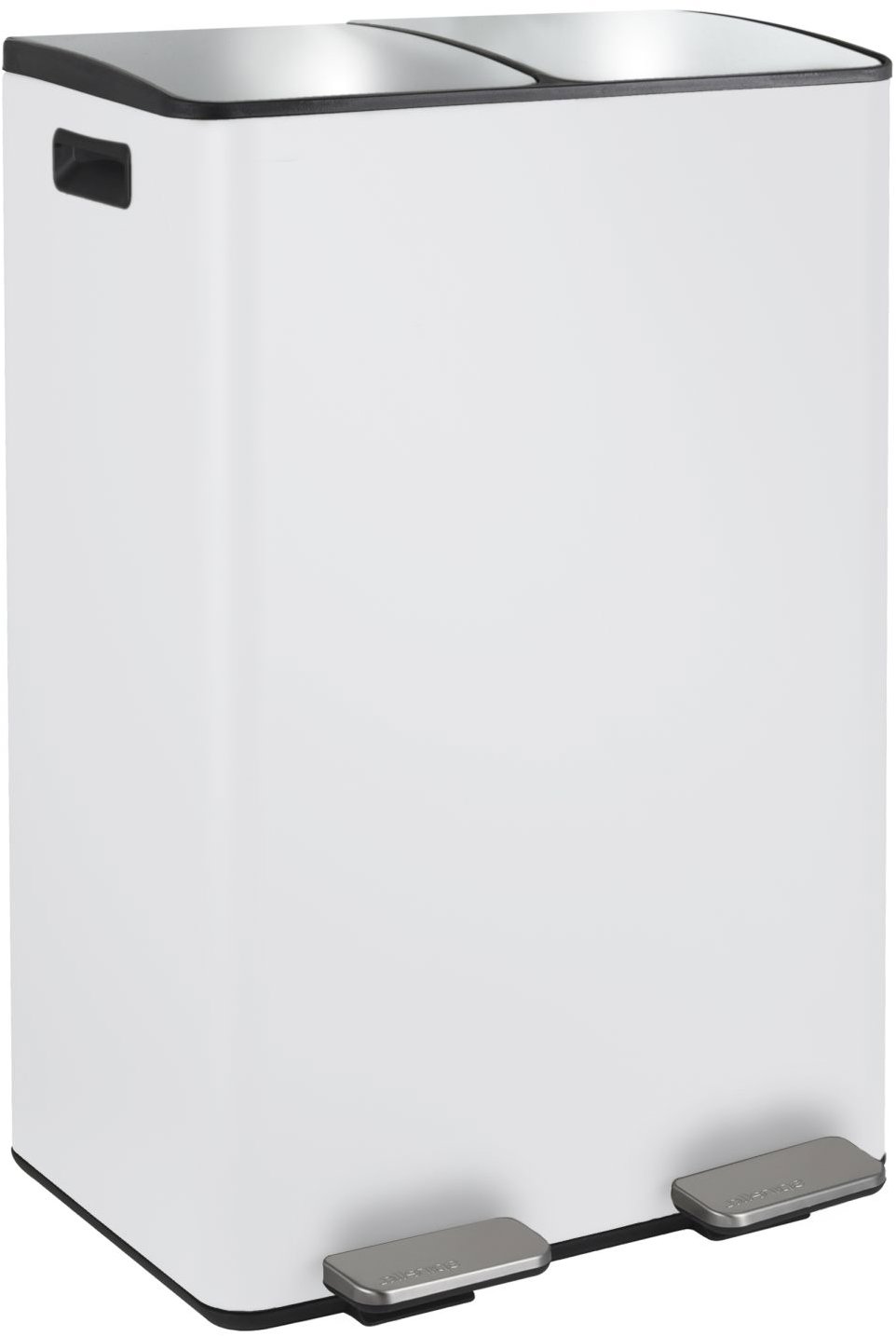 Spirella pedálový odpadkový koš na tříděný odpad Aliya, matný bílý, ocel, 2 × 30 l