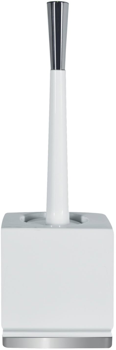 Spirella WC štětka ROMA, s bílou porcelánovou nádobou, stříbrný podstavec