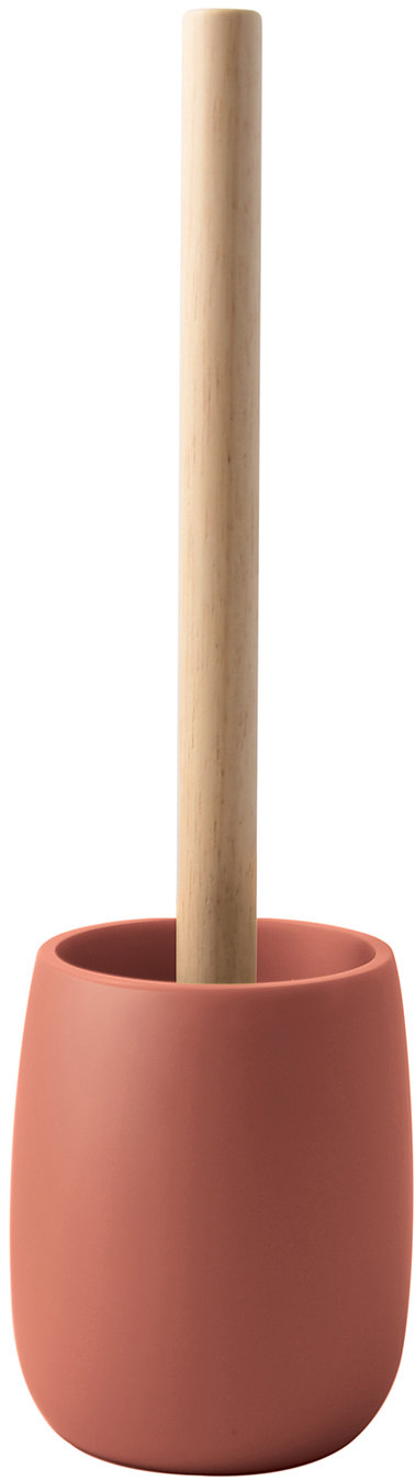 Spirella WC štětka SVEN, se starorůžovou polyresinovou nádobou, dřevo