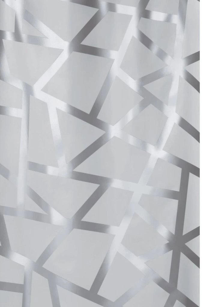 Spirella sprchový závěs BIZARRE, sříbrné linie, šedý, PEVA, 180 × 200 cm