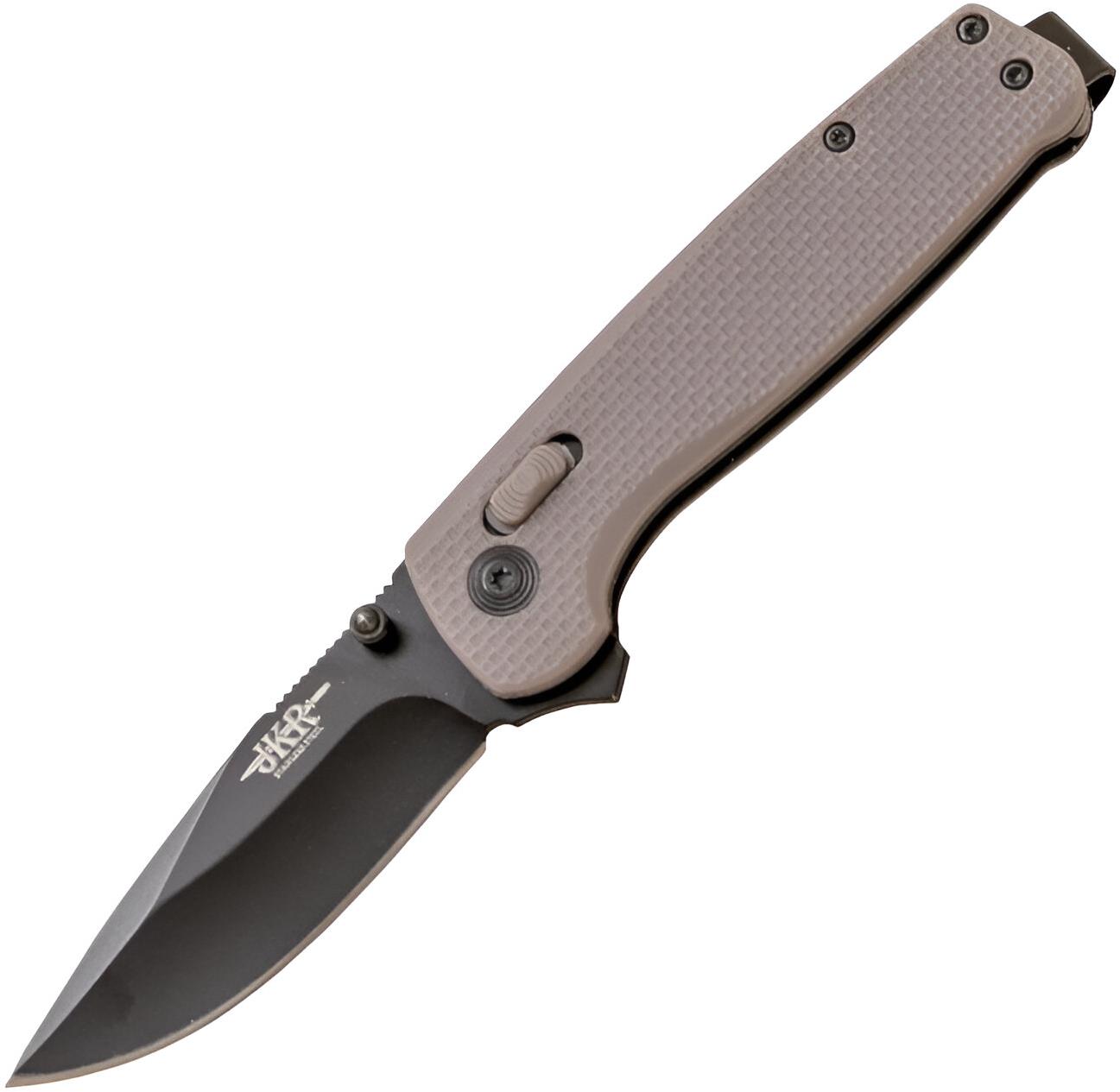 JKR Zavírací nůž, 7,8 cm, ABS, Axis lock, šedý