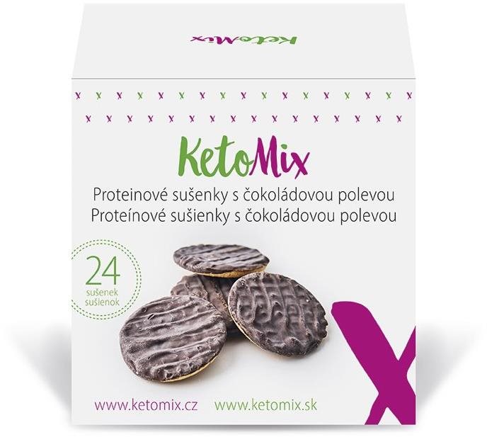 KETOMIX Proteinové sušenky s čokoládovou polevou (24 sušenek)