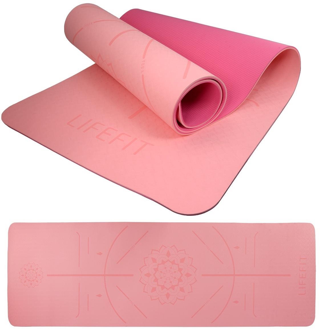 Lifefit YOGA MAT RELAX DUO, 183x58x0,6cm, růžová