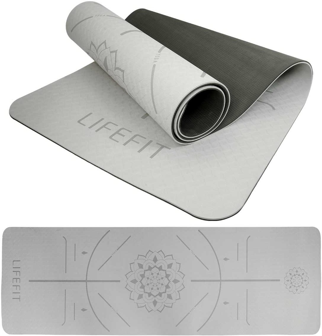 LIFEFIT YOGA MAT RELAX DUO, 183x58x0,6cm, černá