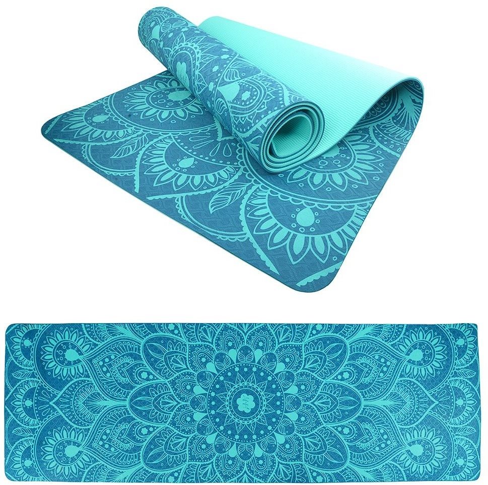 Lifefit YOGA MAT MANDALA DUO, 183x58x0,6cm, tyrkysová