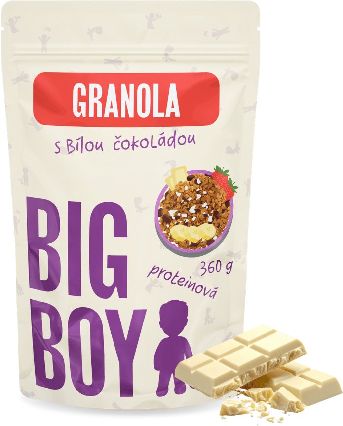 BIG BOY Proteinová granola s bílou čokoládou a ovocem 360 g