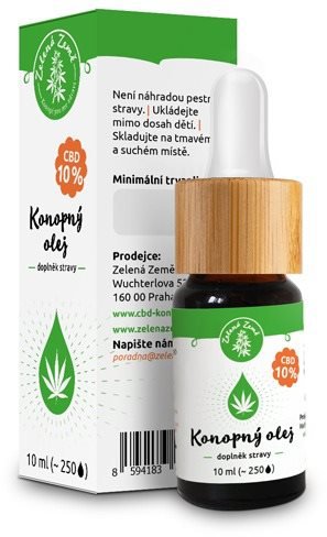 Zelená země CBD Konopný olej 10% - 10 ml