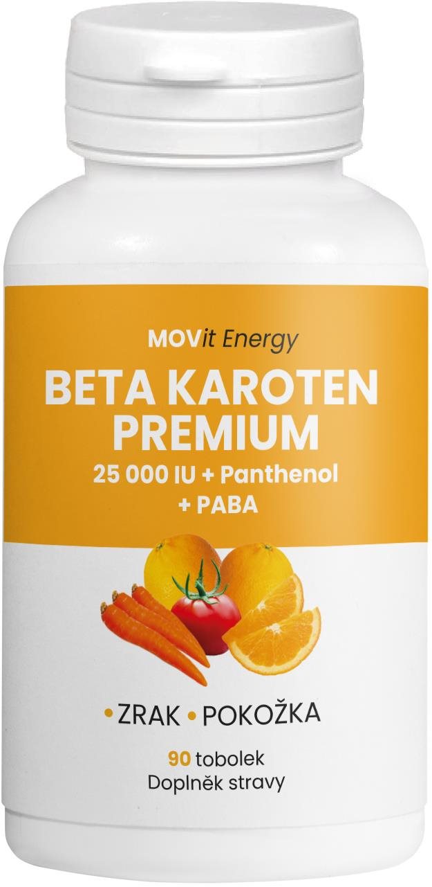 MOVit Energy Beta karoten Premium 25 000 IU + Panthenol + PABA, 90 tobolek