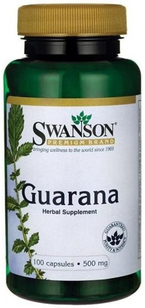Swanson Guarana, 500 mg, 100 kapslí