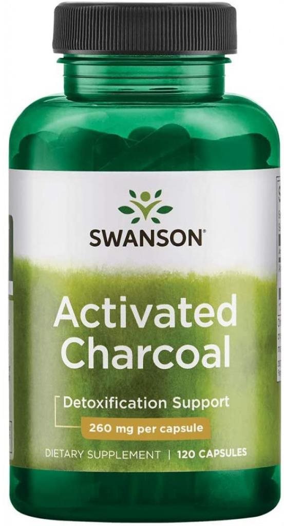 Swanson Activated Charcoal (Aktivní uhlí), 260 mg, 120 kapslí