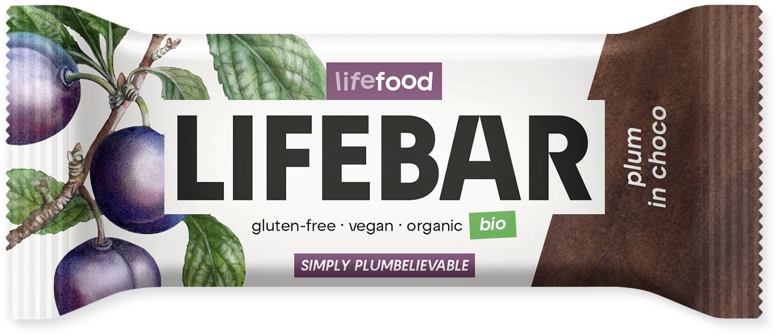 Lifefood Lifebar InChoco Švestková Raw BIO 40 g