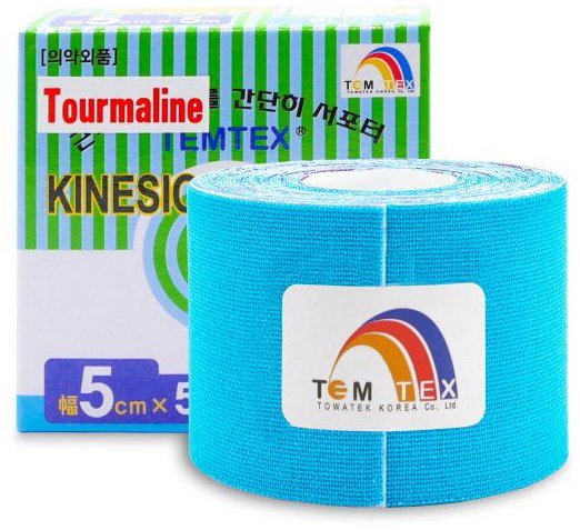 Tejp temtex tape tourmaline modrý 5 cm