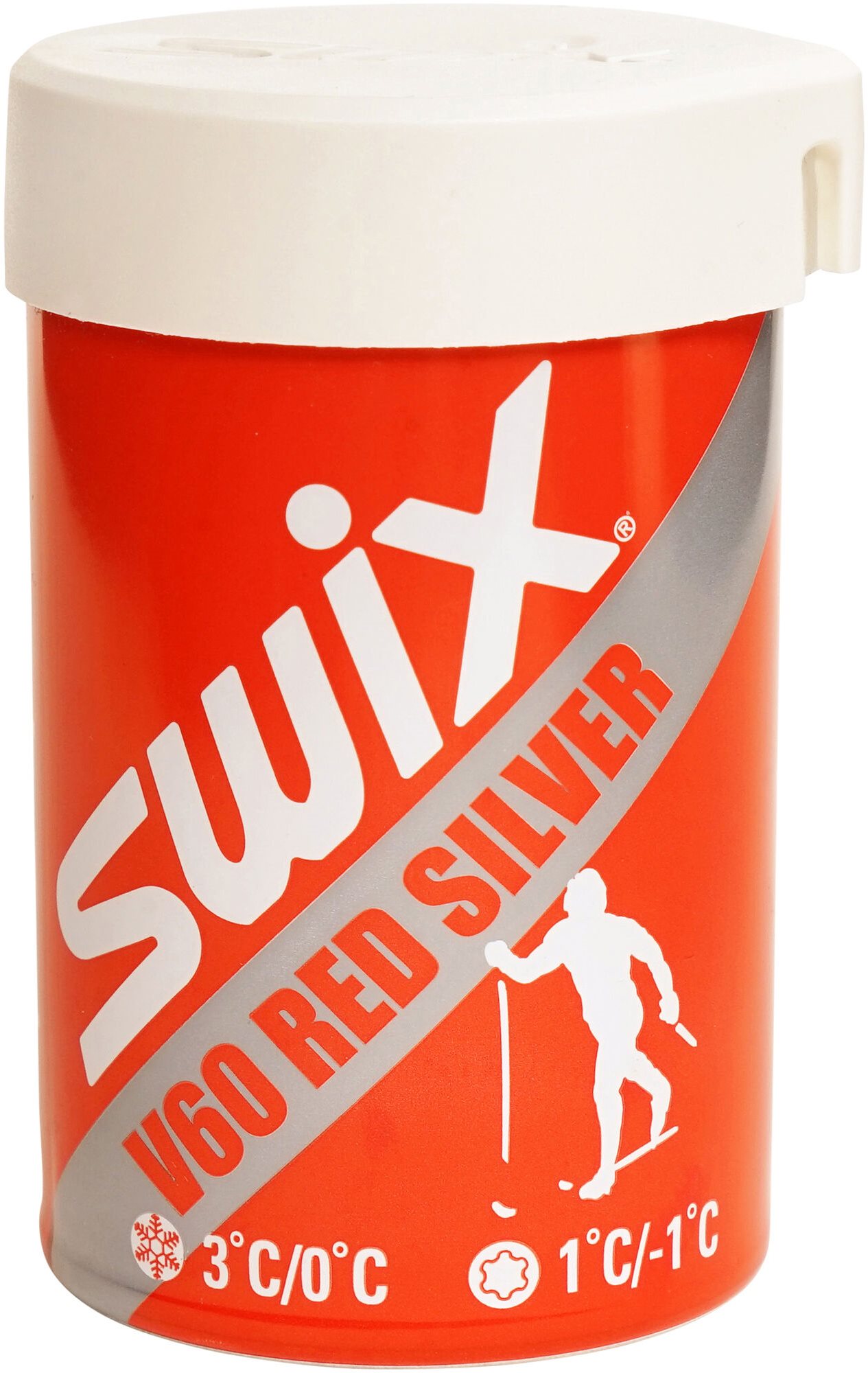 Odrazový vosk Swix V60 Red/Silver Hardwax 0°C to +3°C, 43g vosk 45 g