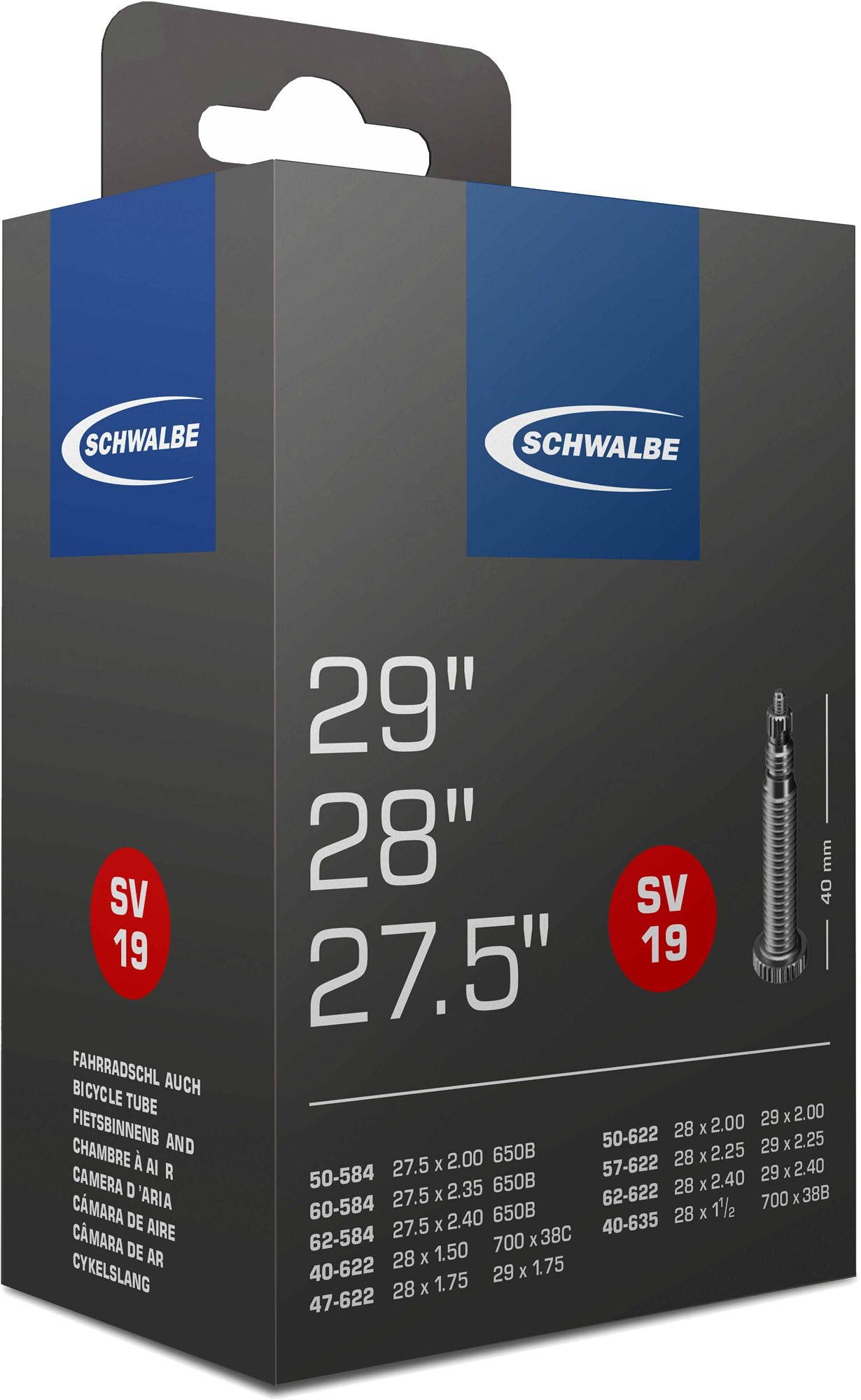 Schwalbe duše 27,5"-28"-29" SV19 40/62- 584/ 622