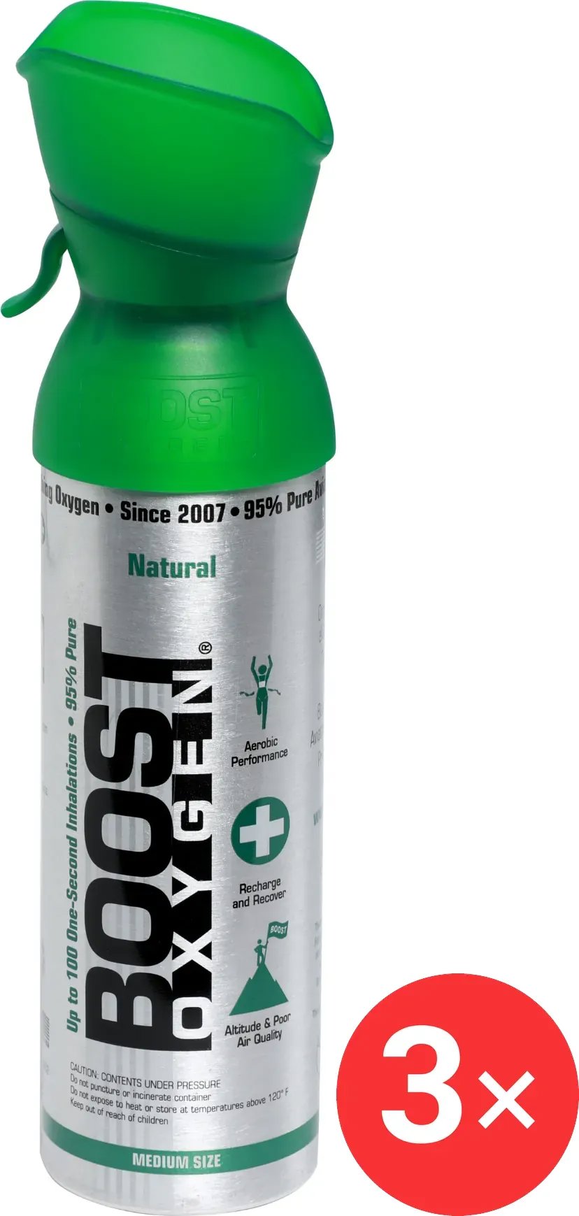 Boost Oxygen Doplňkový kyslík v plechovce Přírodní, střední, 3 × 5 l