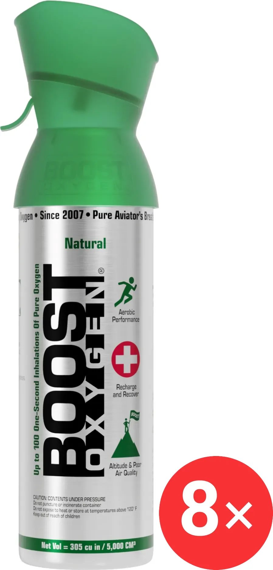 Boost Oxygen Doplňkový kyslík v plechovce Přírodní, malý, 8 × 3 l