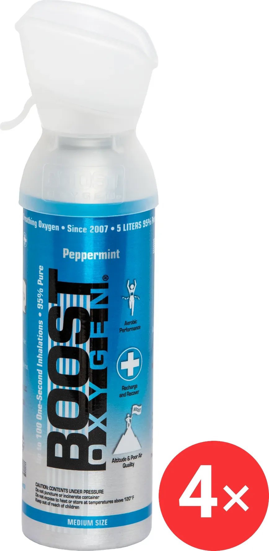 Boost Oxygen Doplňkový kyslík v plechovce Peppermint, střední, 4 × 5 l