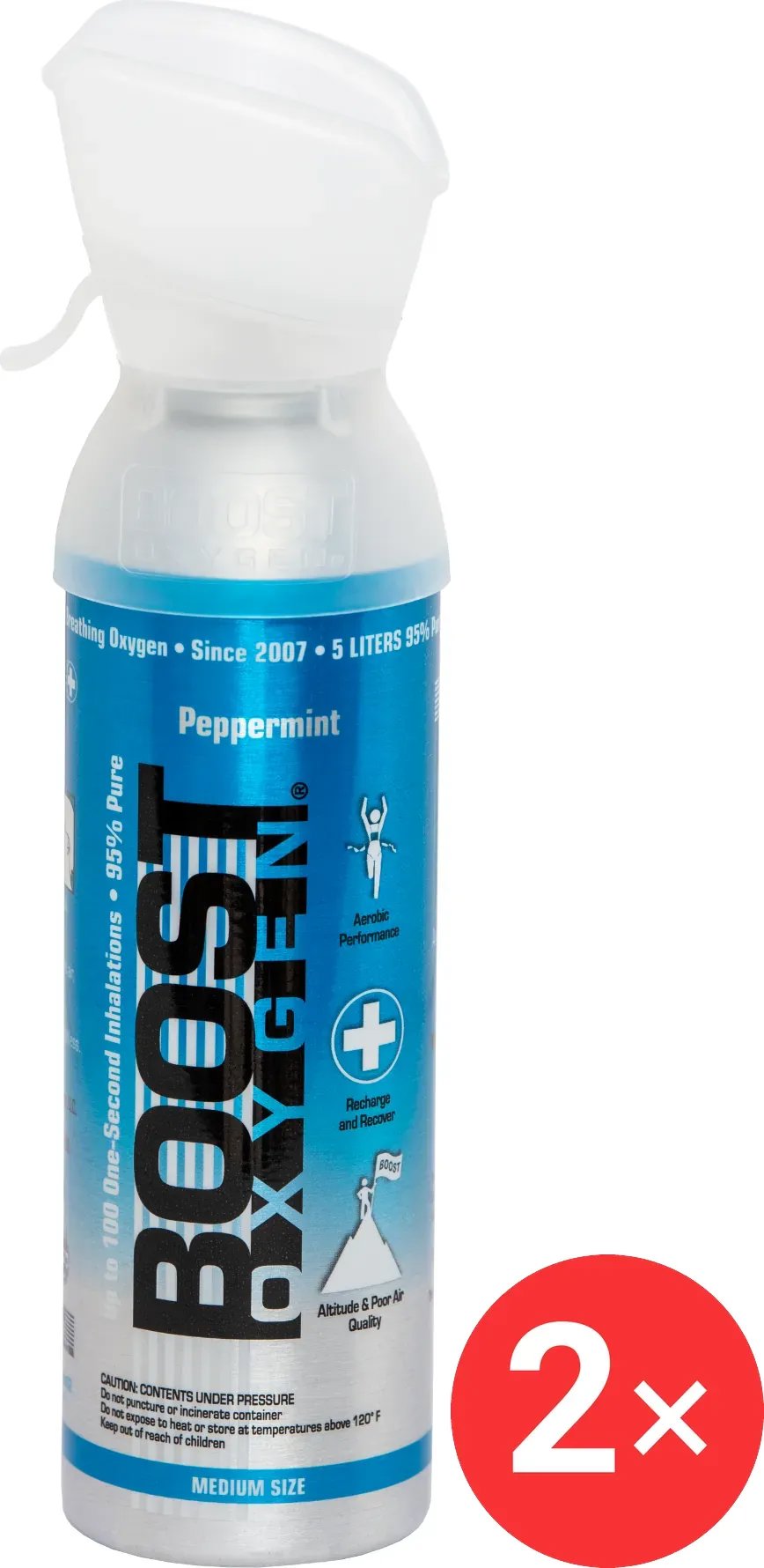 Boost Oxygen Doplňkový kyslík v plechovce Peppermint, malý, 2 × 3 l