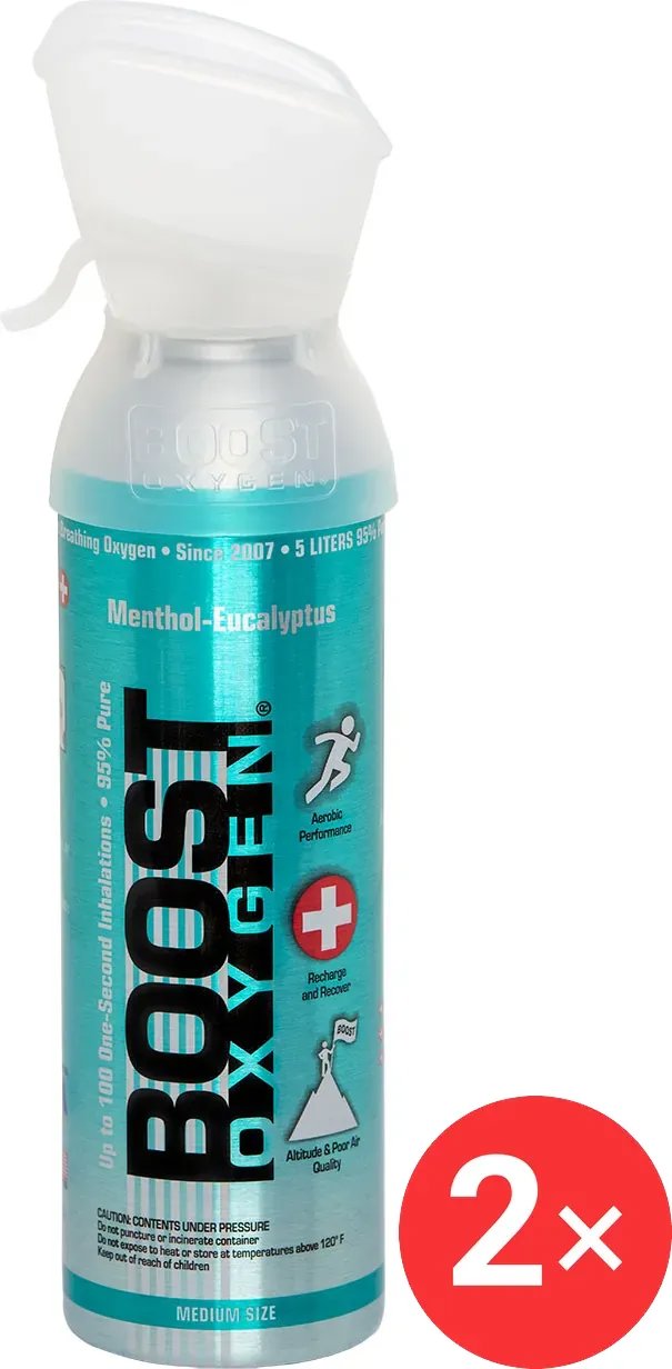 Boost Oxygen Doplňkový kyslík v plechovce Mentol Eukalyptus, malý, 2 × 3 l