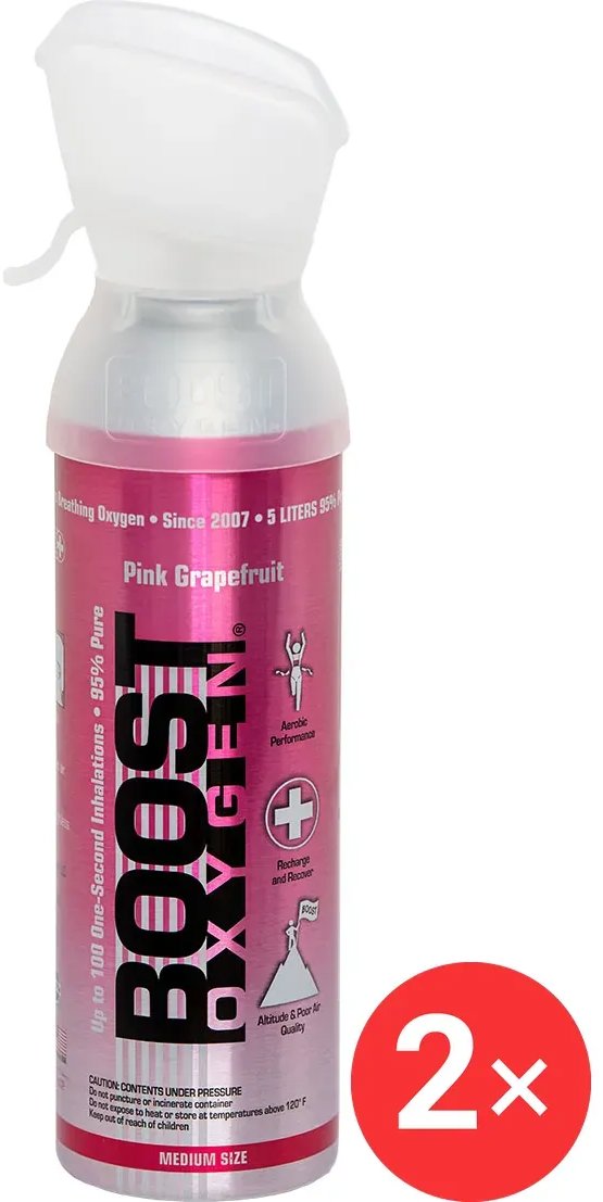 Boost Oxygen Doplňkový kyslík v plechovce Růžový Grapefruit, střední, 2 × 5 l