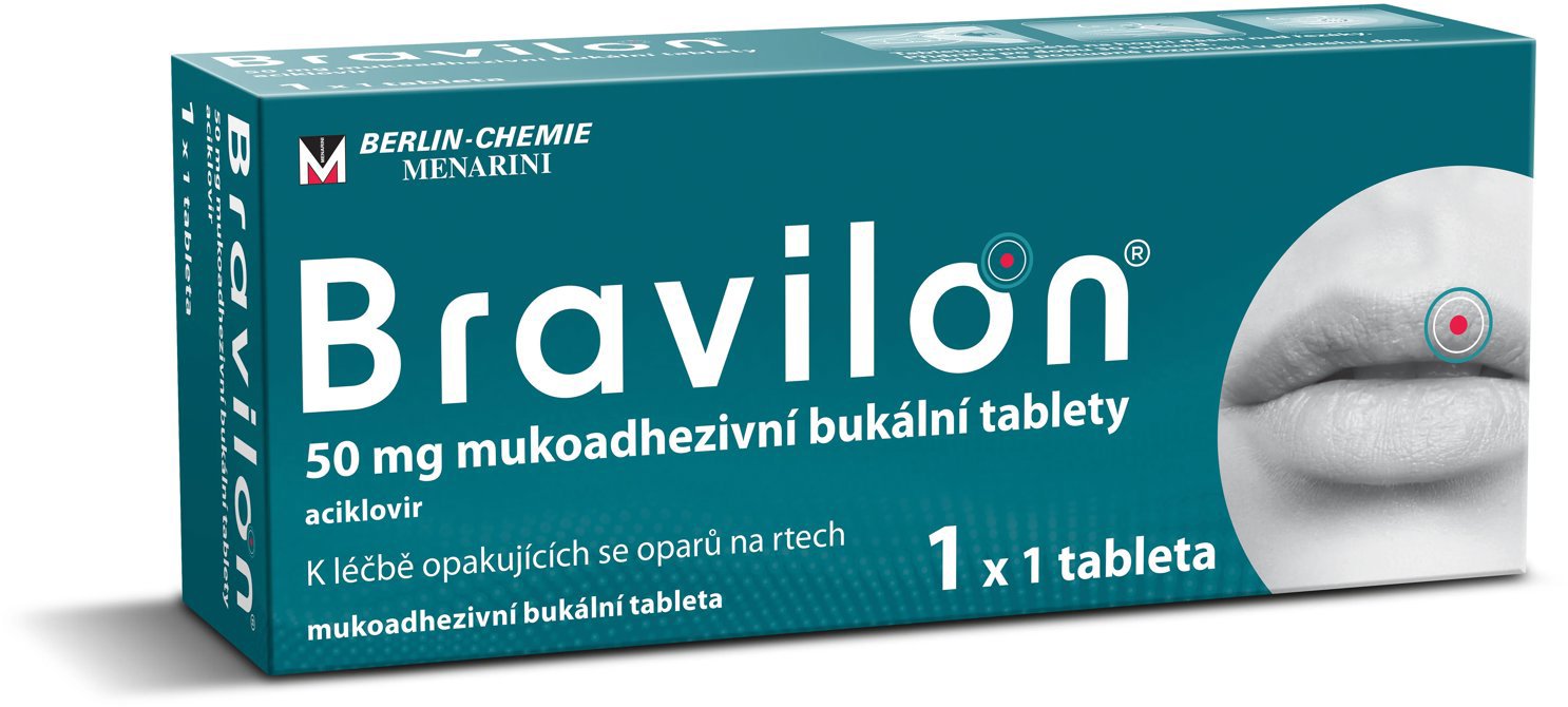 Bravilon 50 mg mukoadhezivní bukální tableta aciklovir