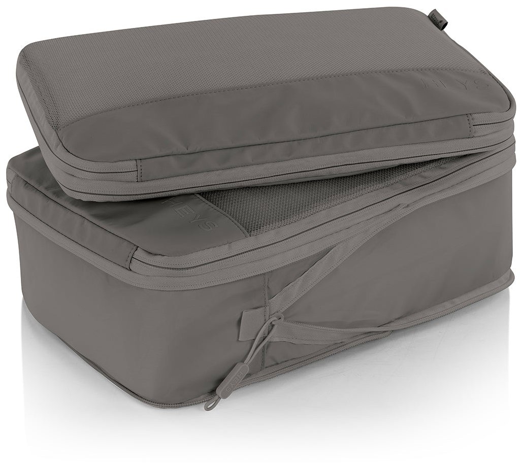 Heys Ecotex Compression Packing Cube 4 pc Set Grey Stone