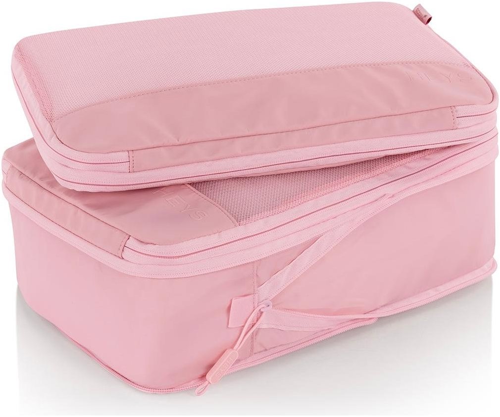 Heys Ecotex Compression Packing Cube 4 pc Set Pink Sand