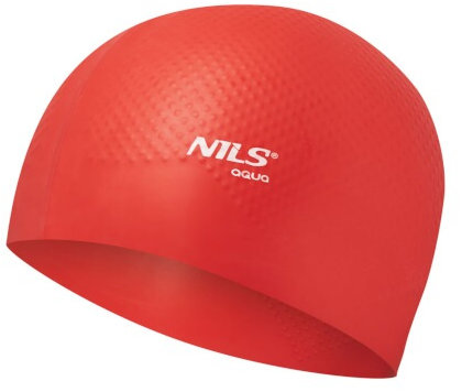 NILS Aqua Silikonová čepice NQC Dots červená