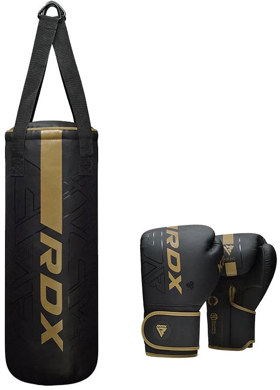 RDX Dětský boxovací pytel a rukavice F6 2FT Kara, zlatý