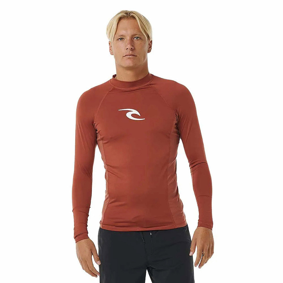 RIP CURL Pánské lycrové triko WAVES, dlouhý rukáv, 2XL červená