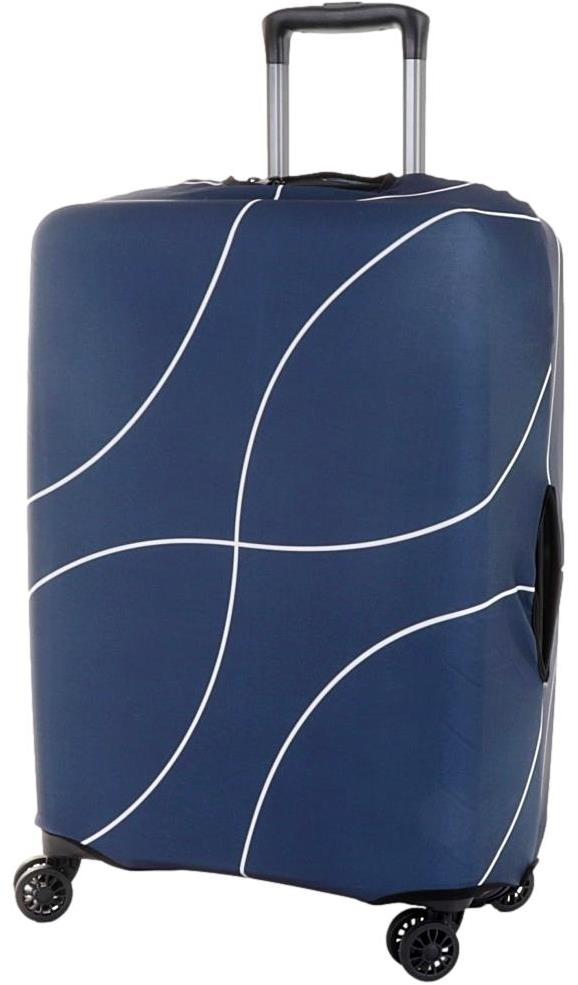 T-class - Obal na kufr Modrá s čárami, M - 50 × 35 × 20 cm