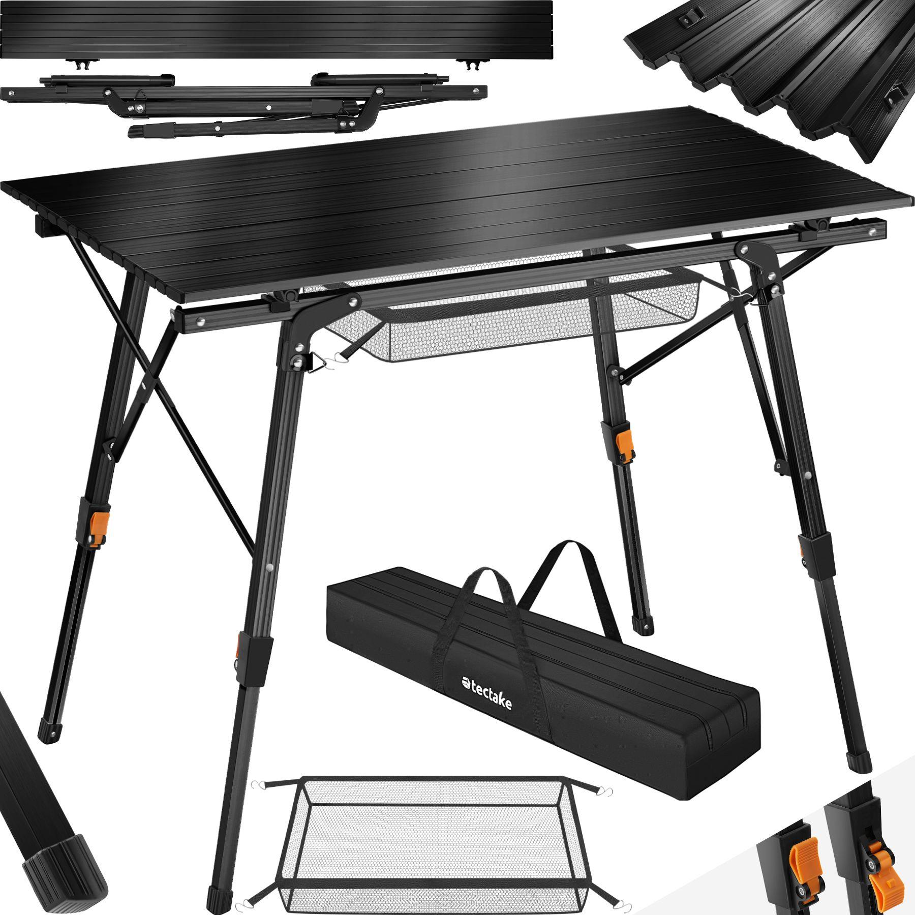 Tectake Hliníkový kempingový stůl Tina, černý