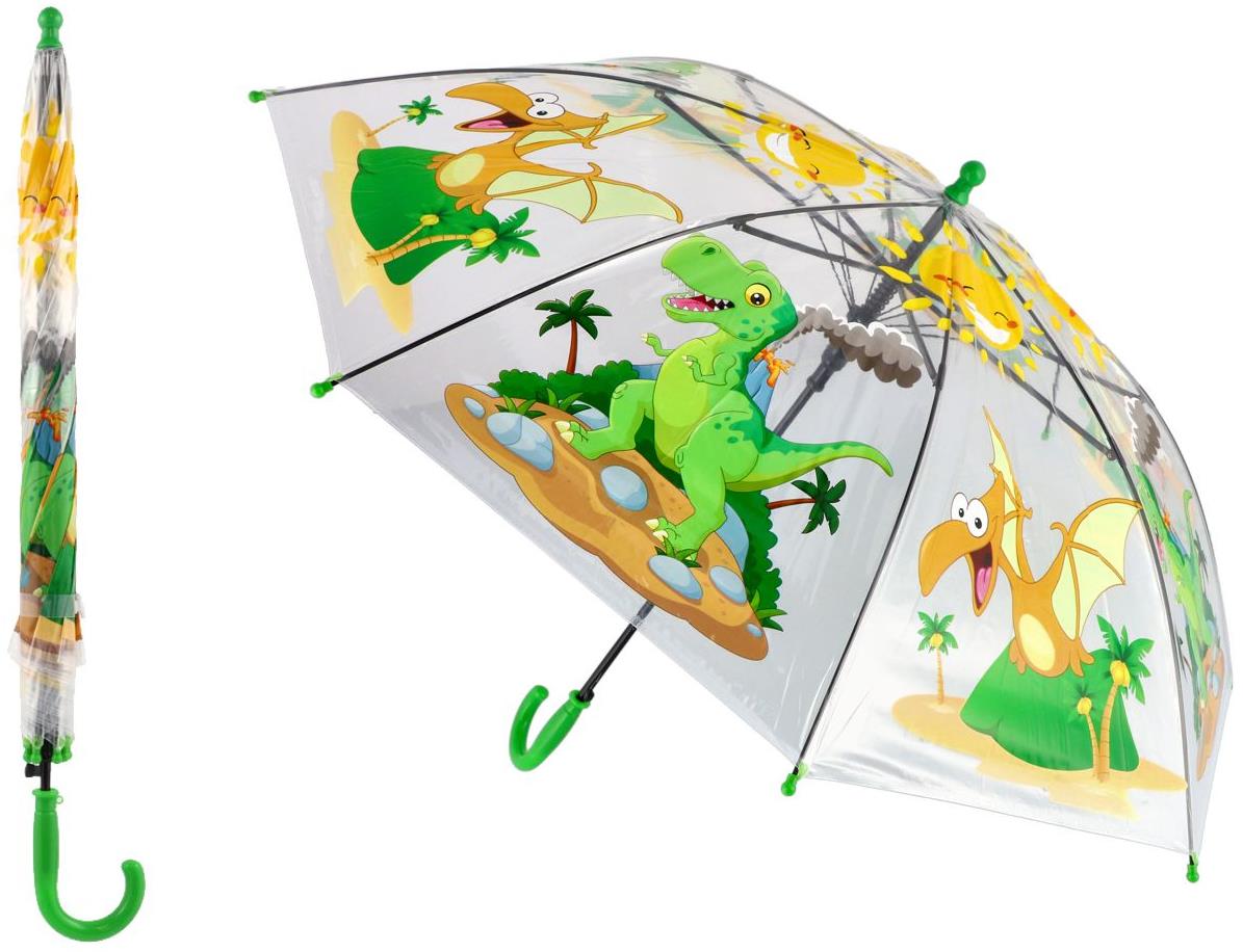Průhledný deštník s barevným motivem dinosaura