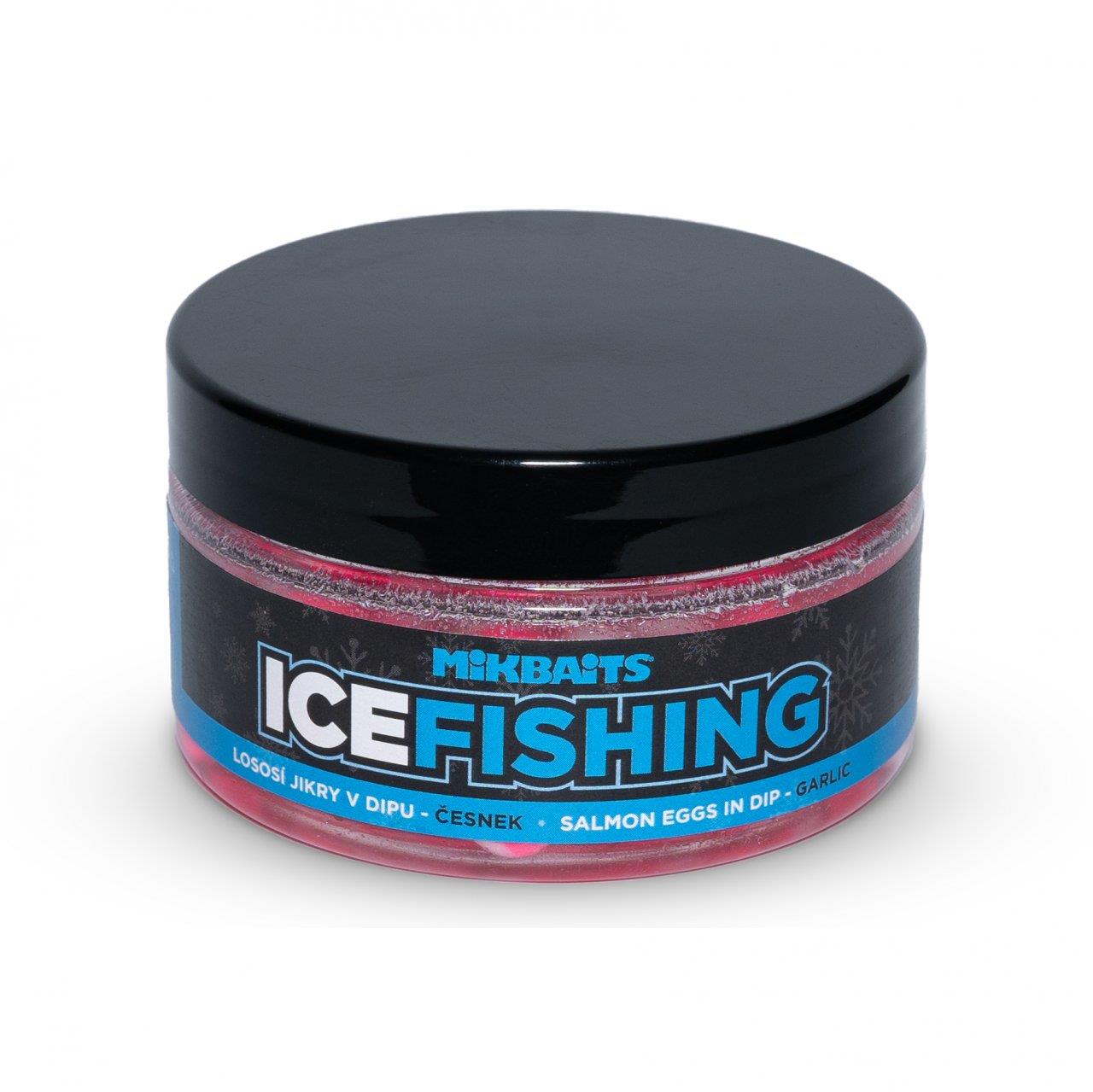 Mikbaits Lososí jikry v dipu Ice Fishing Range Česnek 100 ml