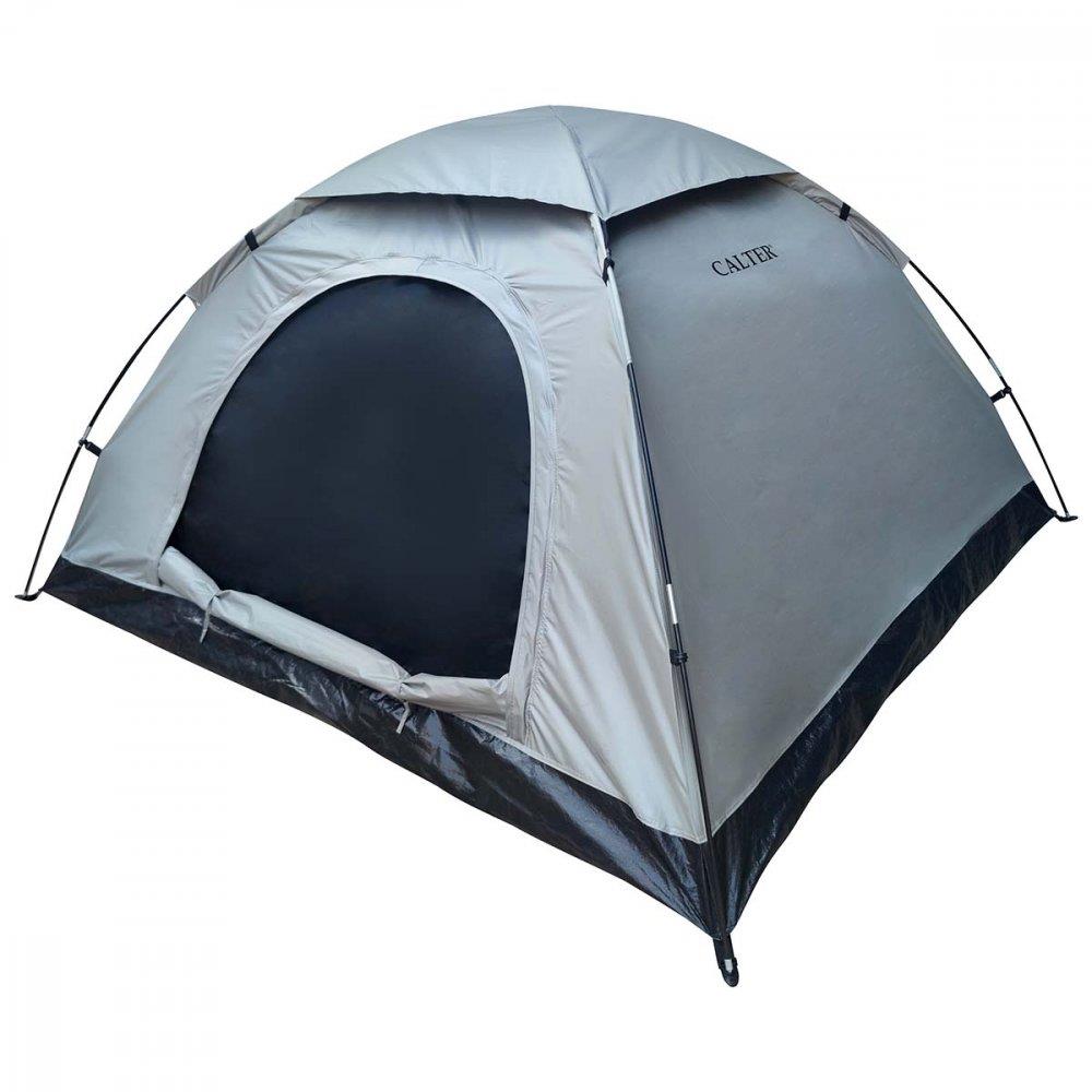 Calter pro 3 osoby, jednoplášťový, 210 × 180 × 110 cm, stříbrný