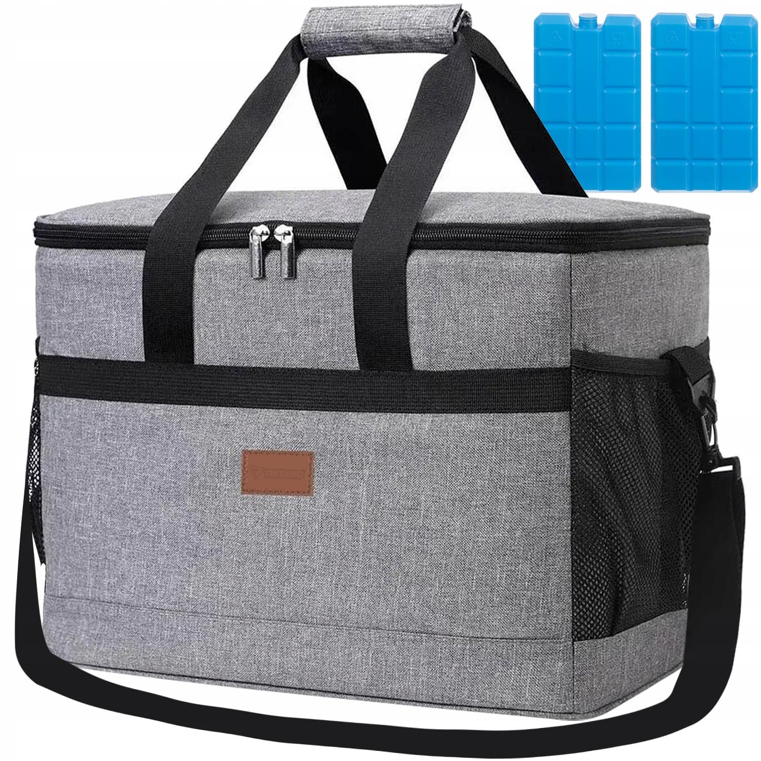 Trizand 23843 Termotaška s chladicí vložkou na pláž, piknik, 40 l, šedá