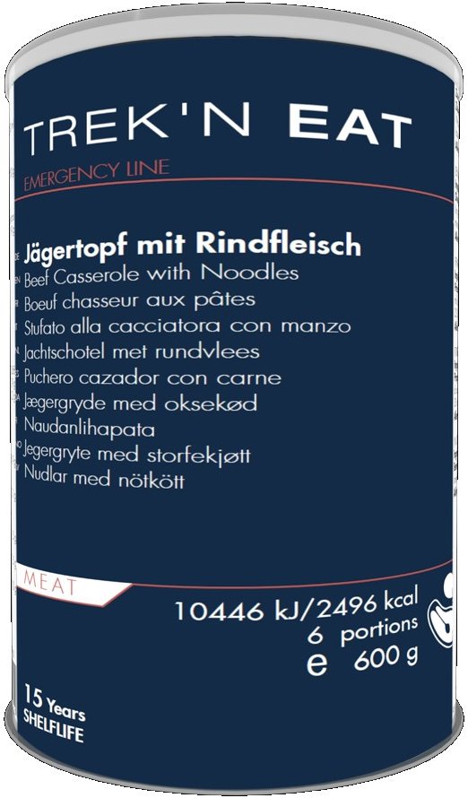 Trek'n eat Emergency Food Těstoviny s hovězím na voňavém koření na lovecký způsob 600 g