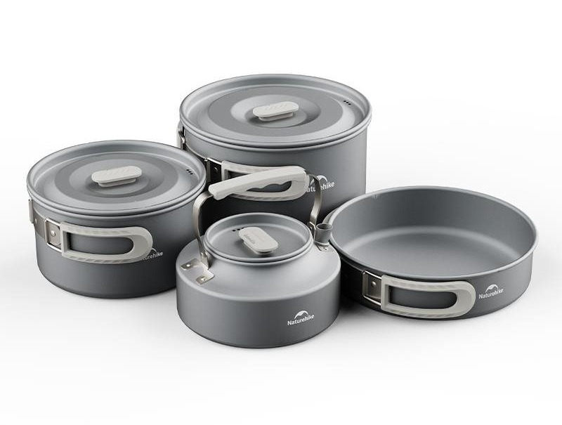 Naturehike Hliníková sada nádobí pro 4–6 osob, 1186 g – var. 1